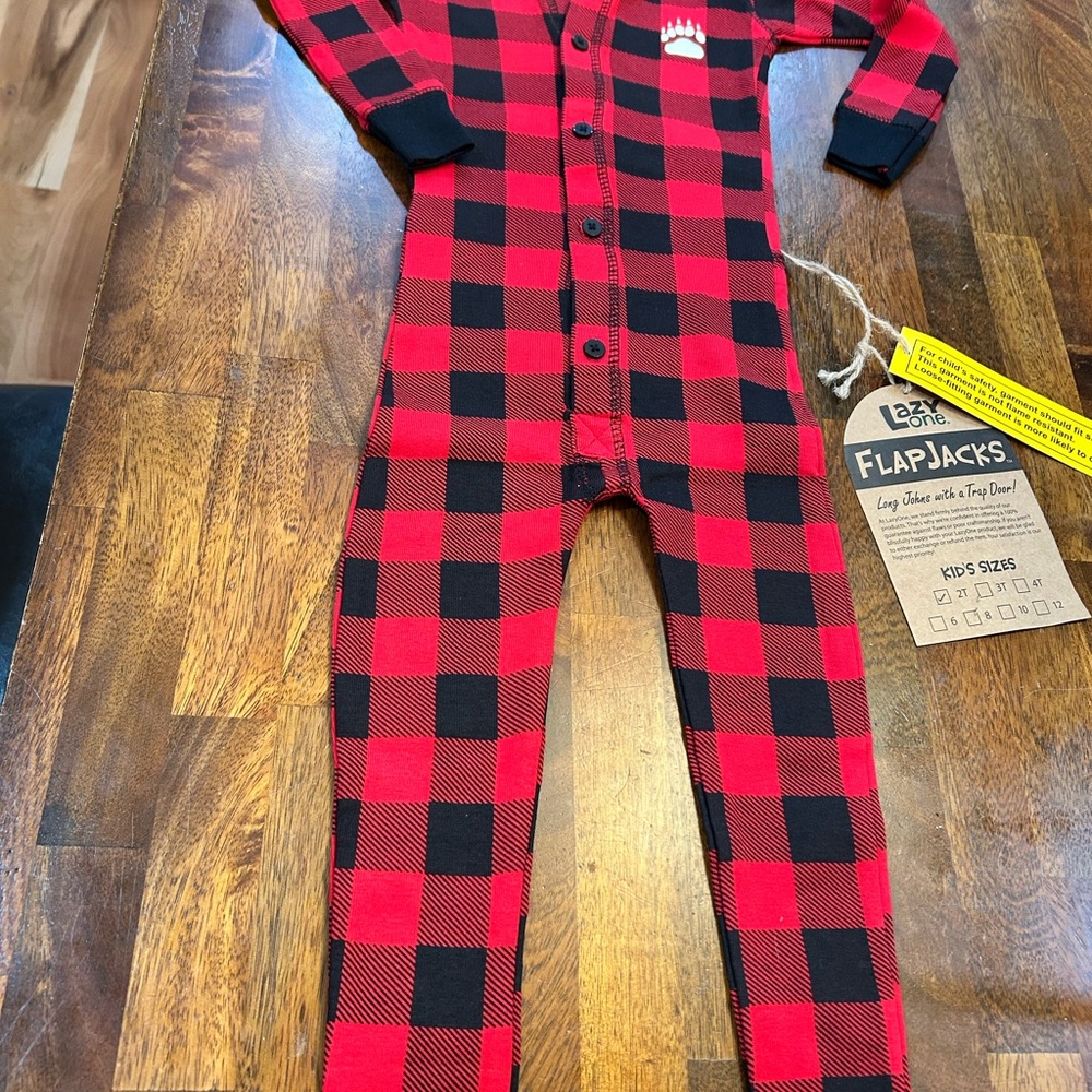 Lazy One Buffalo Plaid Kids Footie